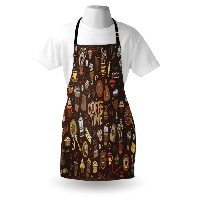 Hand Drawn Doodle Coffee Apron