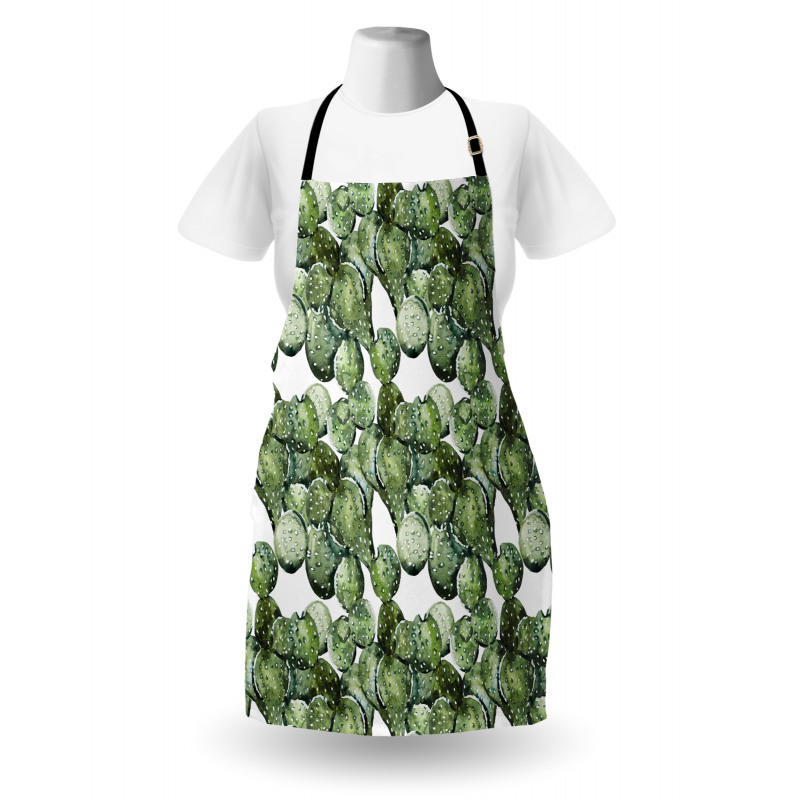 Opuntia Plant Watercolor Apron