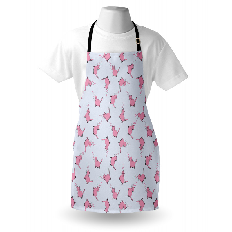 Romantic Pink Kittens Apron