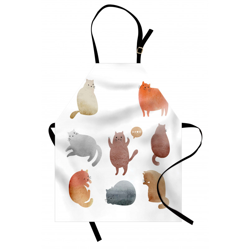 Watercolor Kitties Pet Apron