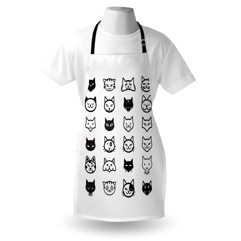 Monochrome Face Design Apron