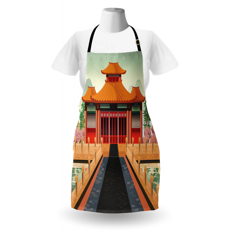 Chinese Building Asia Apron
