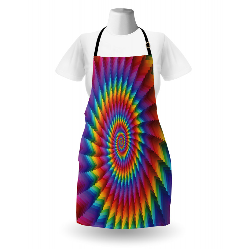 Vibrant Rainbow Spiral Apron