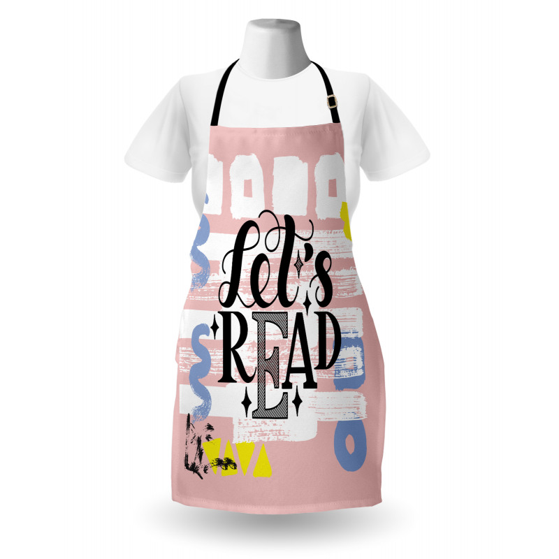 Lets Read Phrase Pastel Apron