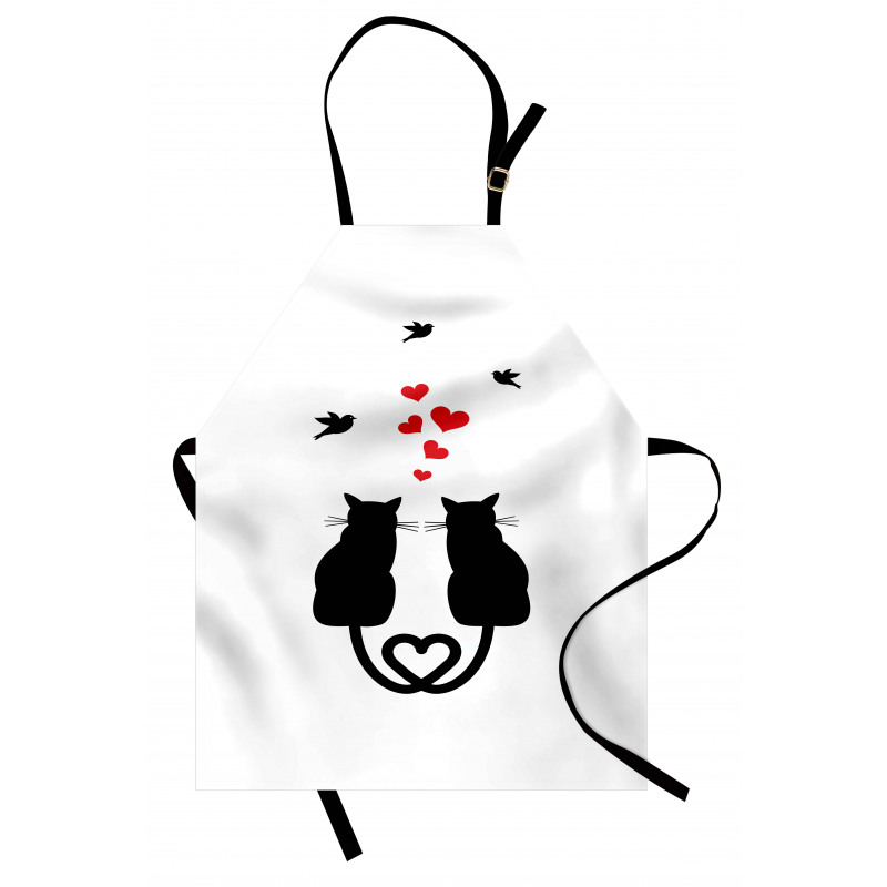 Cats in Love Heart Tail Apron