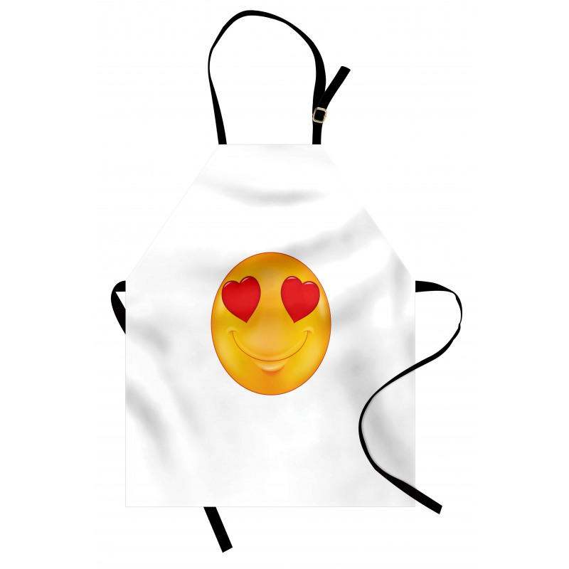 Cartoon Smiley Face Heart Apron