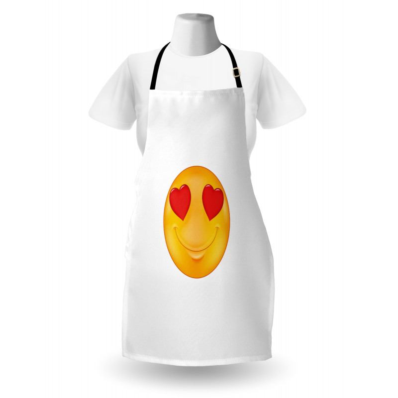 Cartoon Smiley Face Heart Apron