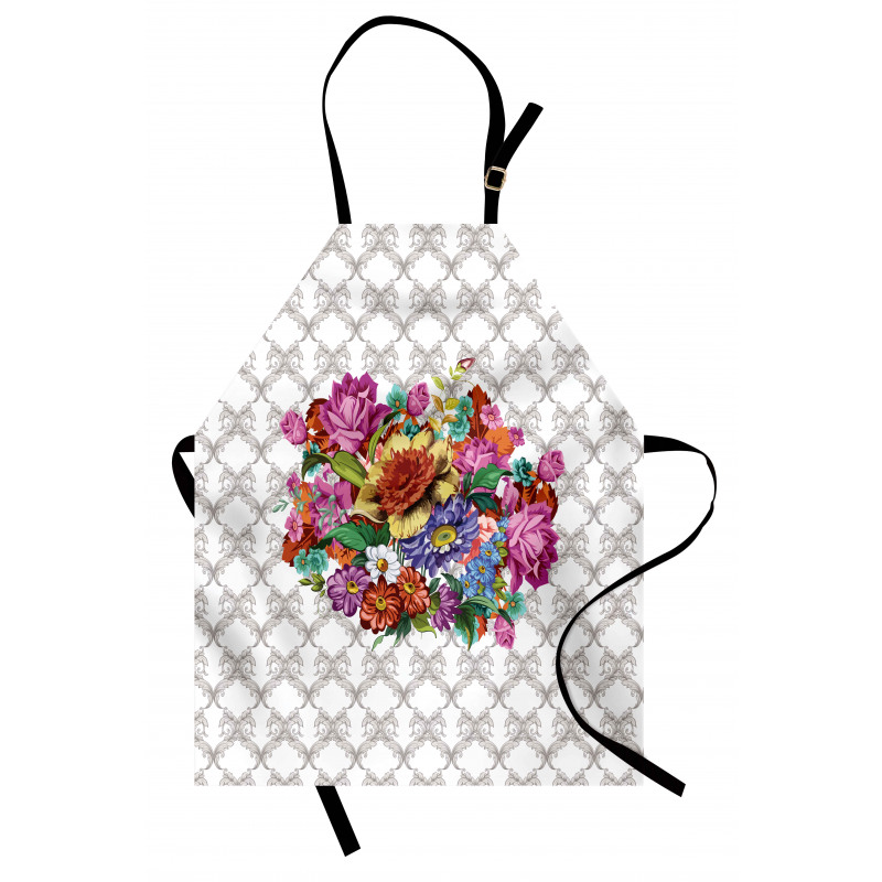 Damask Pattern Bouquet Apron