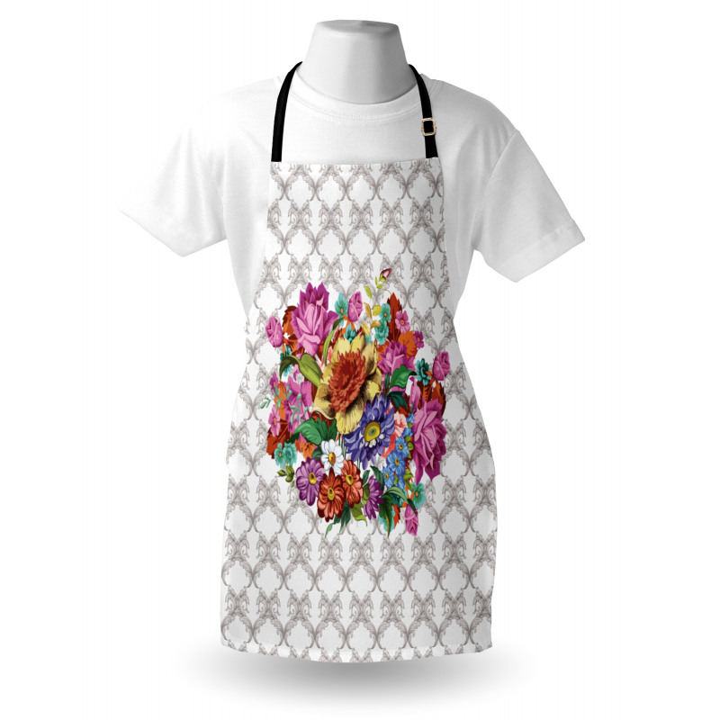 Damask Pattern Bouquet Apron