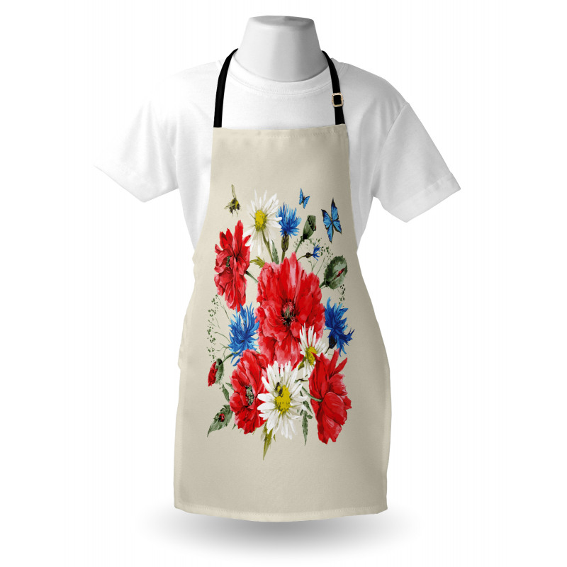 Vintage Poppies Daisy Apron