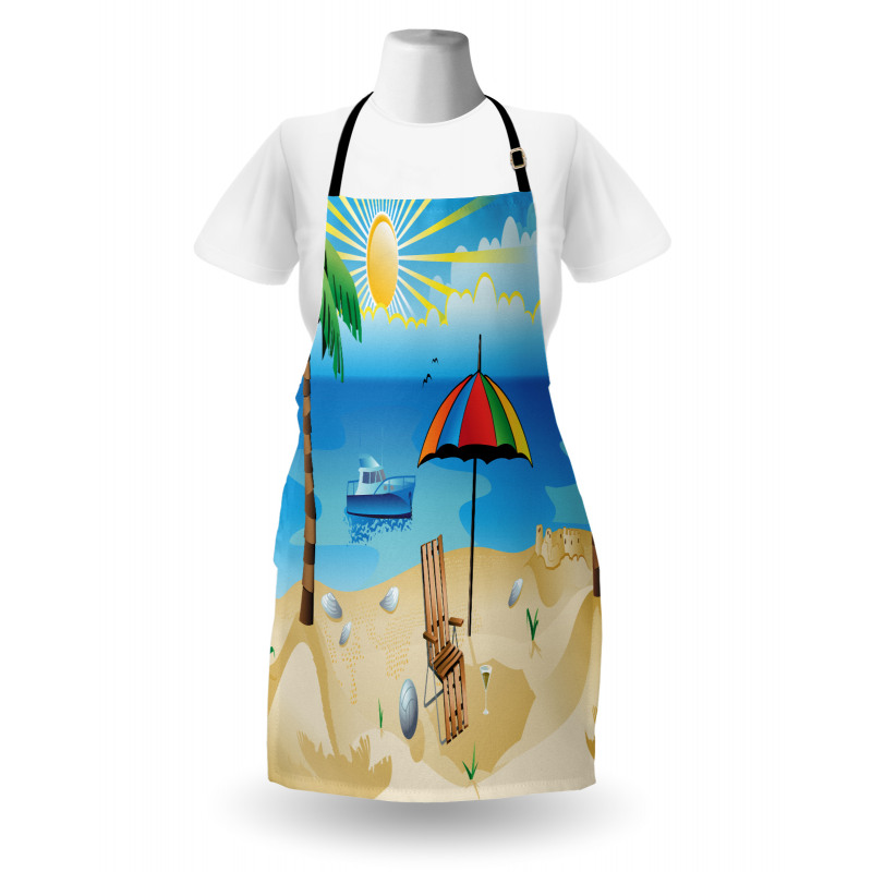 Cartoon Coast Pattern Apron