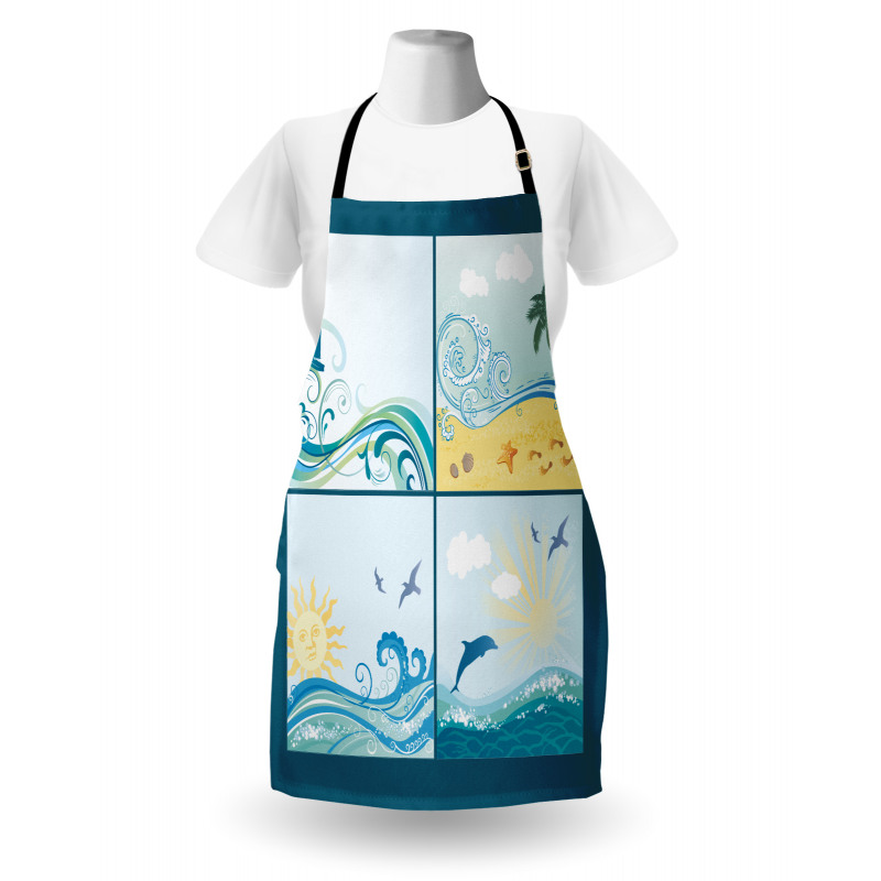 Maritime Themed Waves Apron