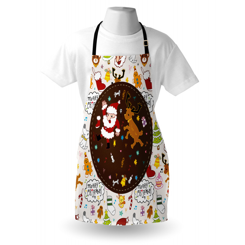 Dancing Santa Deer Apron