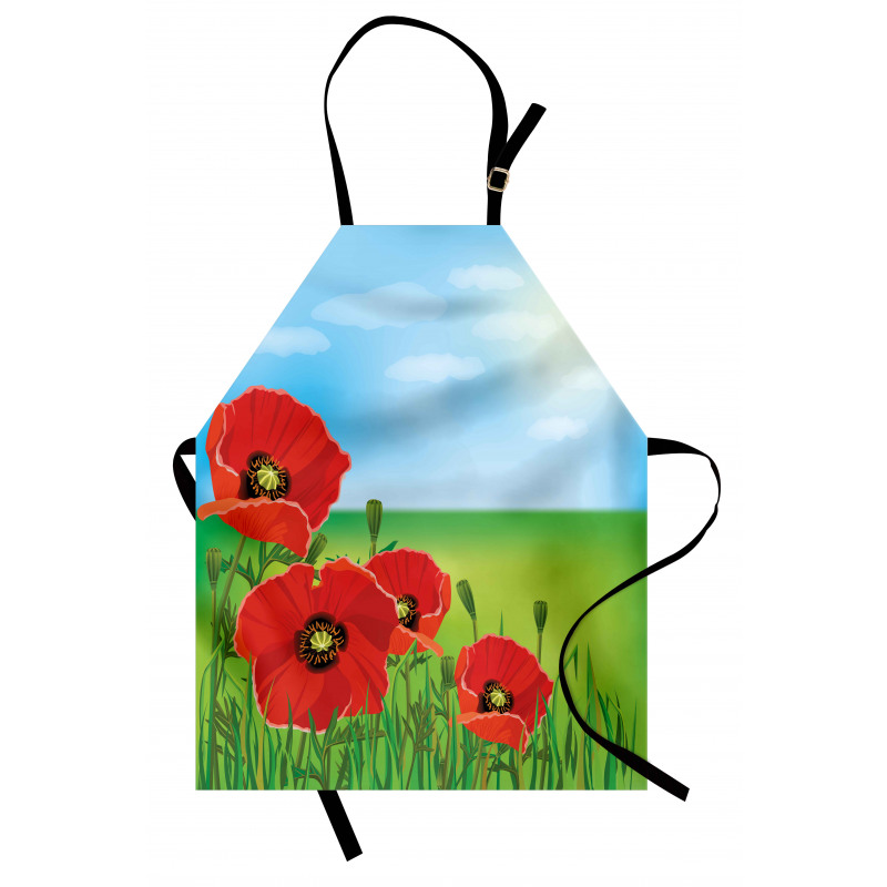 Sunny Day Red Blossoms Apron