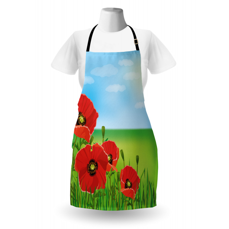 Sunny Day Red Blossoms Apron