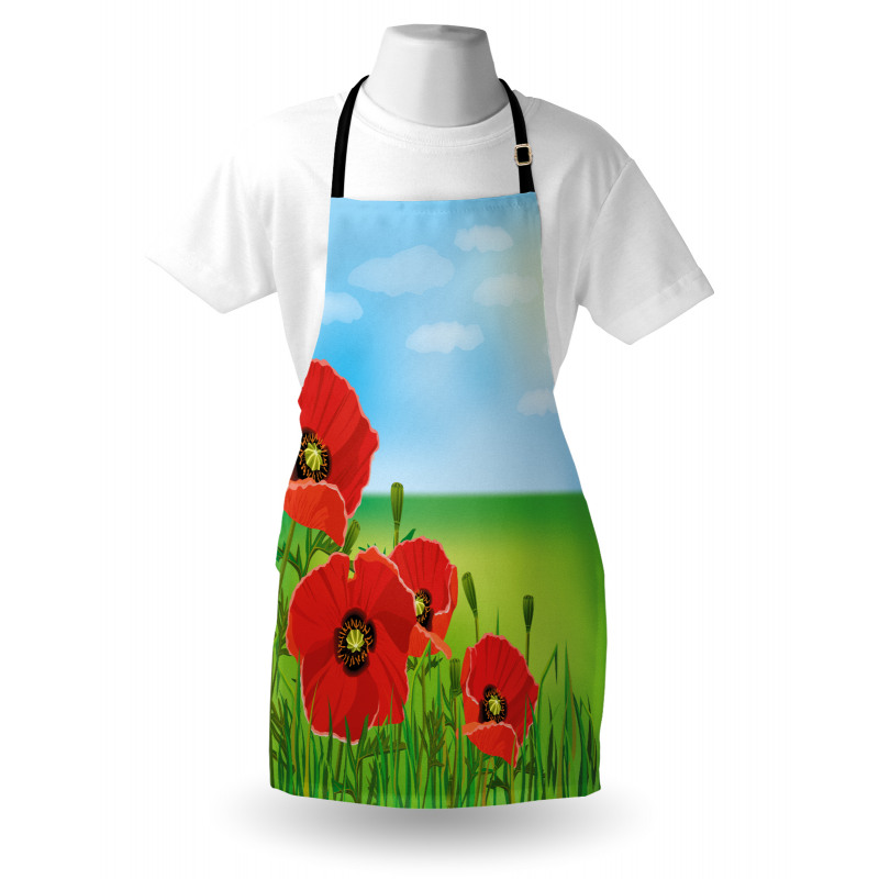 Sunny Day Red Blossoms Apron