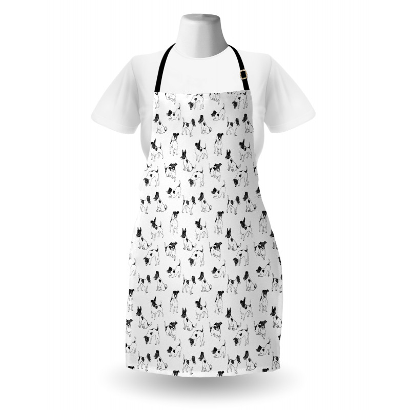 Sketch Style Terriers Apron