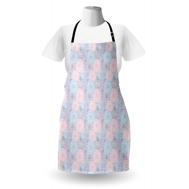 Hand Drawn Pale Blooms Apron