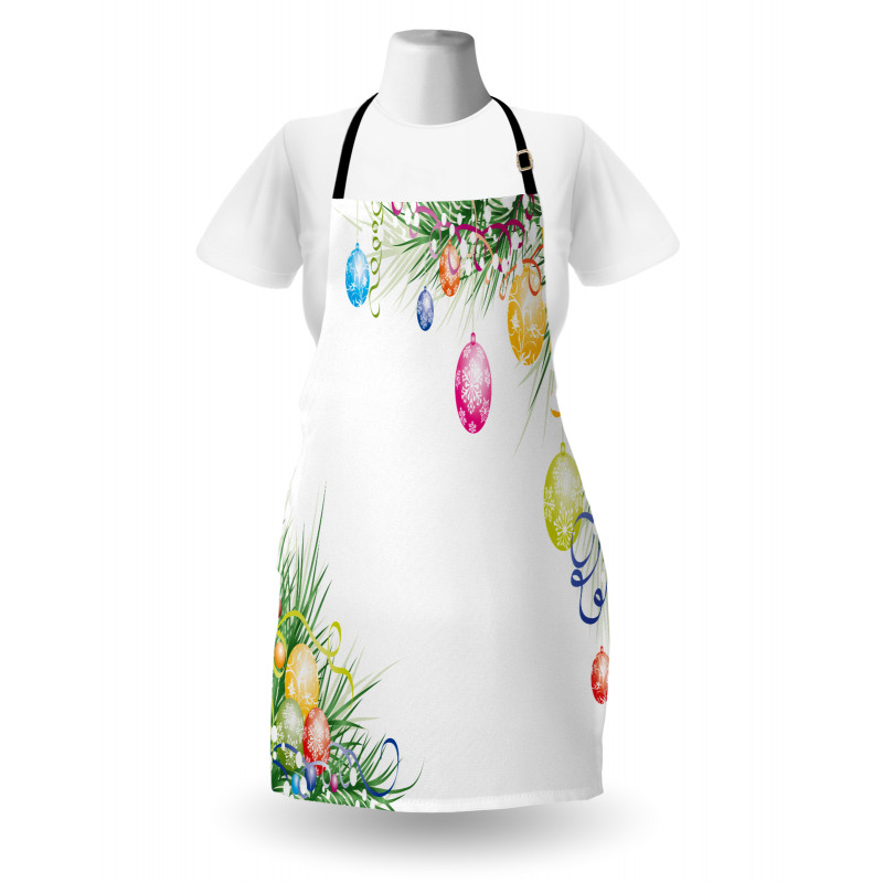 Colorful Baubles Theme Apron