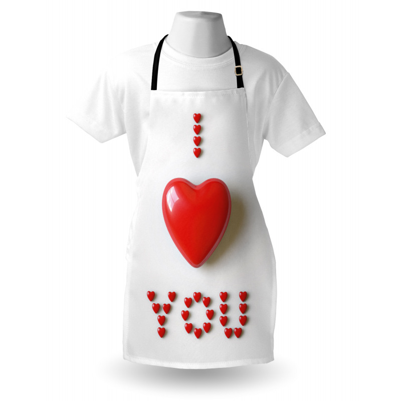 3D Heart Letters Apron