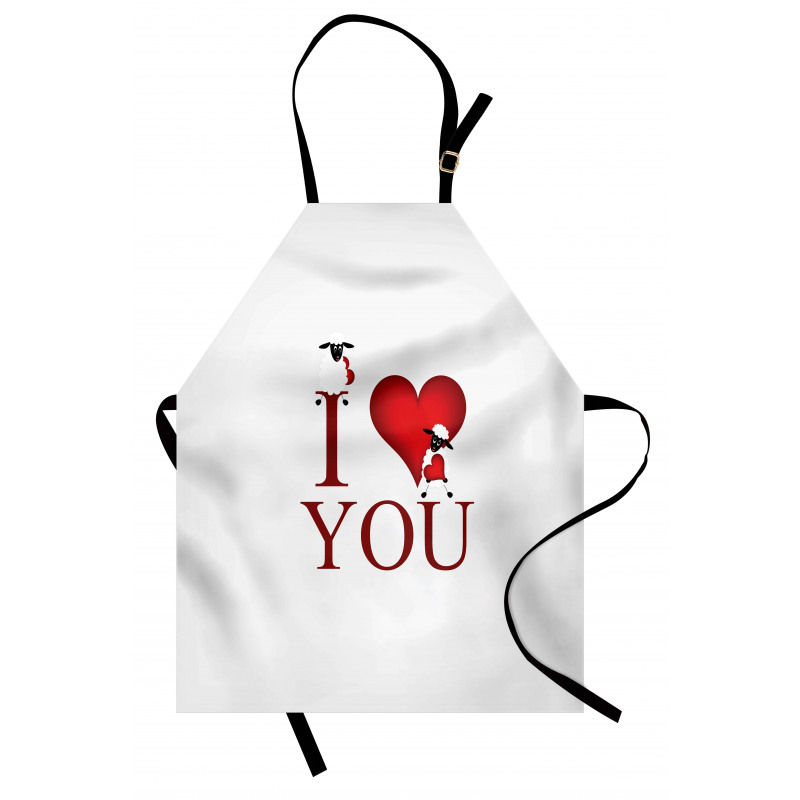 Sheep and Red Heart Apron