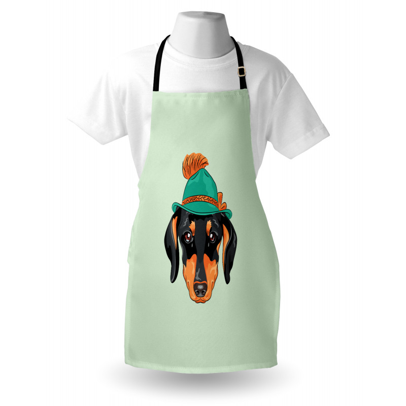 Hipster Dog and Hat Apron