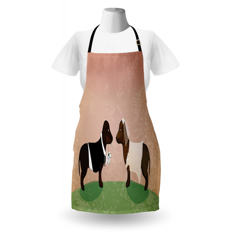 Cartoon Dog Marriage Apron