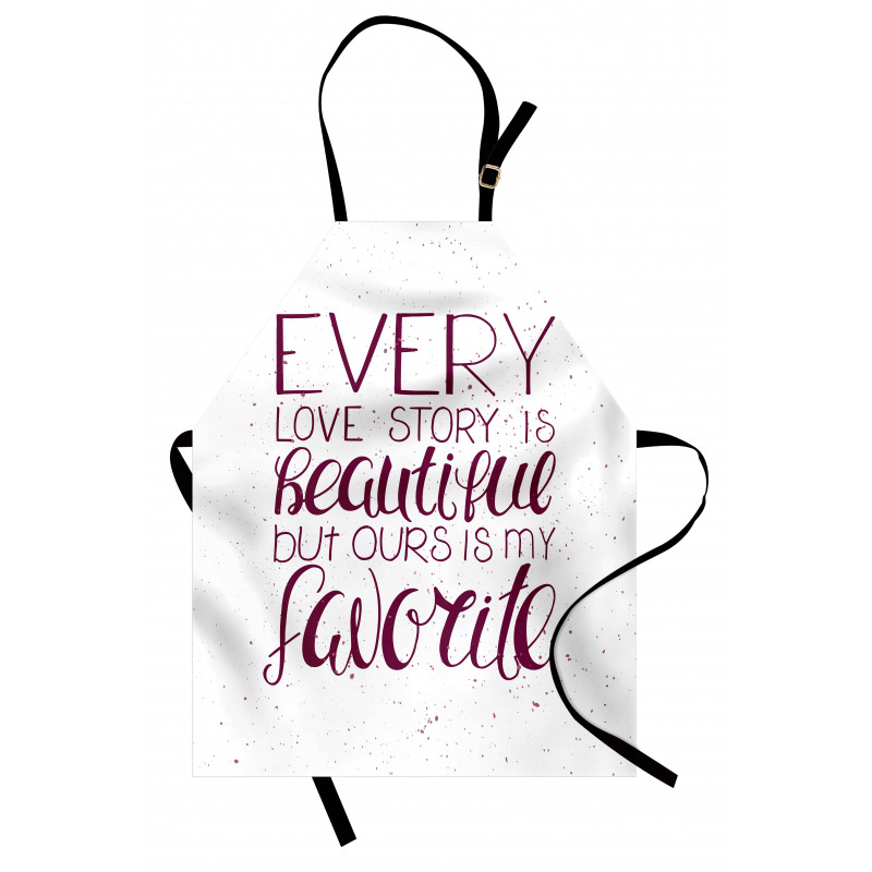 Romance Words Our Story Apron