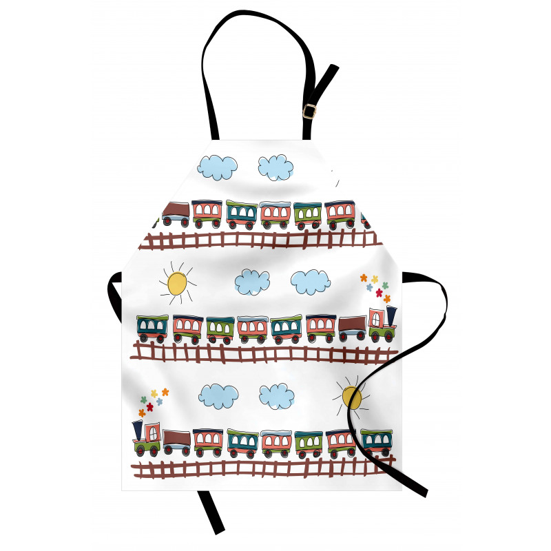 Cartoon Train Tracklines Apron