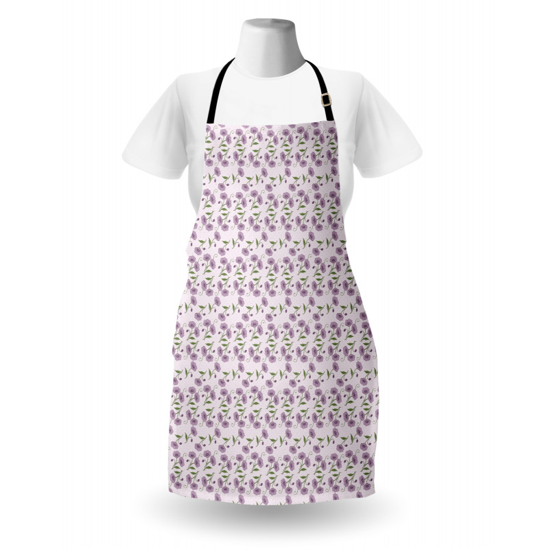 Retro Violets Buds Apron