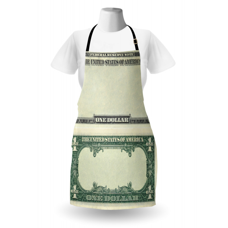 Finans Mutfak Önlüğü Arkalı Önlü İçi Boş Bir Dolarlık Banknot 