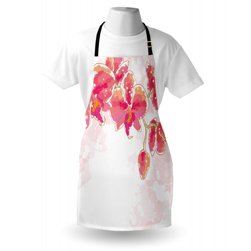 Contour Drawing Orchids Apron