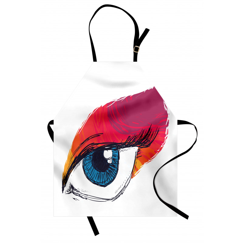 Sketch Art Single Blue Eye Apron