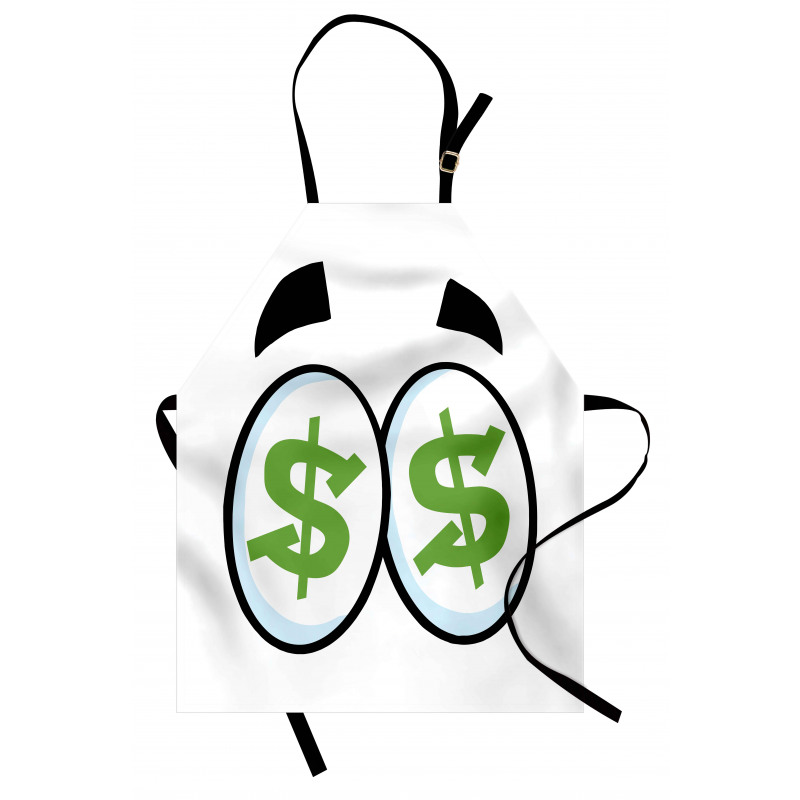 Green Dollar Signs Cartoon Apron