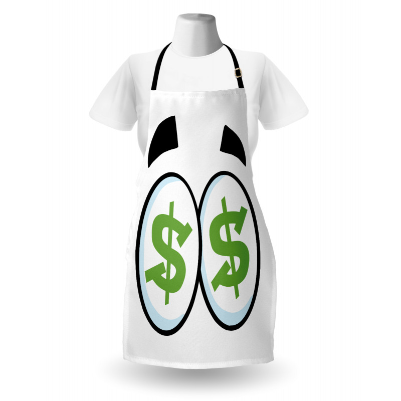 Green Dollar Signs Cartoon Apron