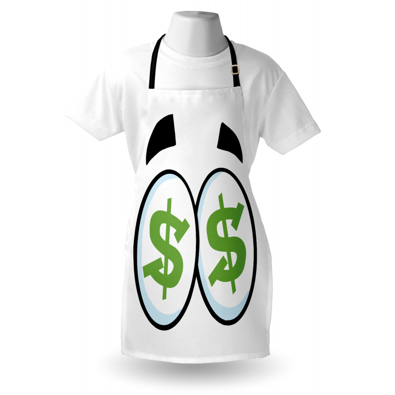 Green Dollar Signs Cartoon Apron