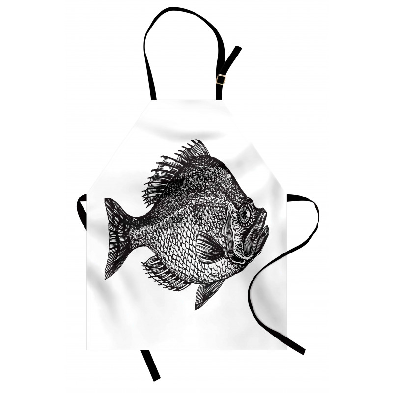 Rock Bass Black and White Apron