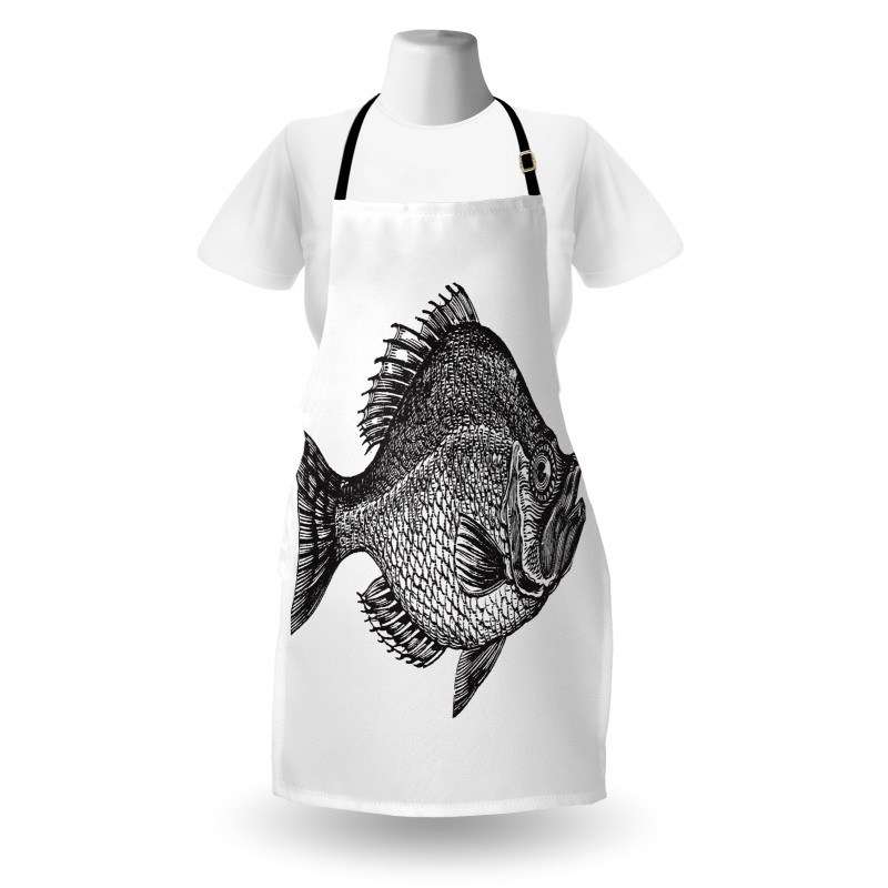 Rock Bass Black and White Apron