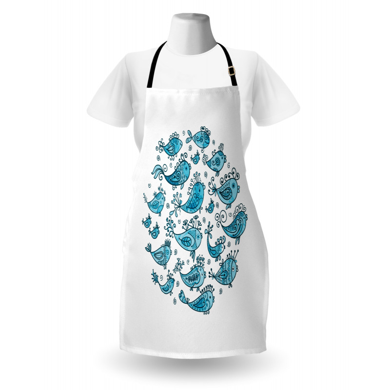 School of Fish Sketch Art Apron