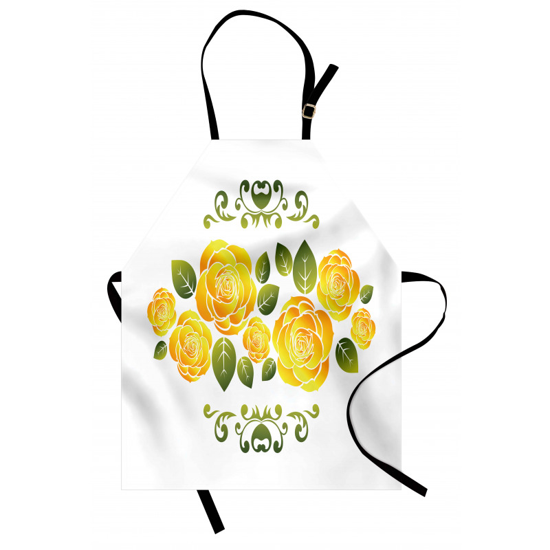 Roses with Swirl Frame Apron