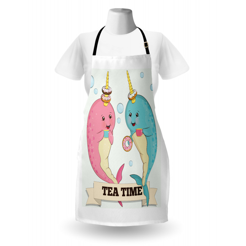 Tea Drinking Whales Apron