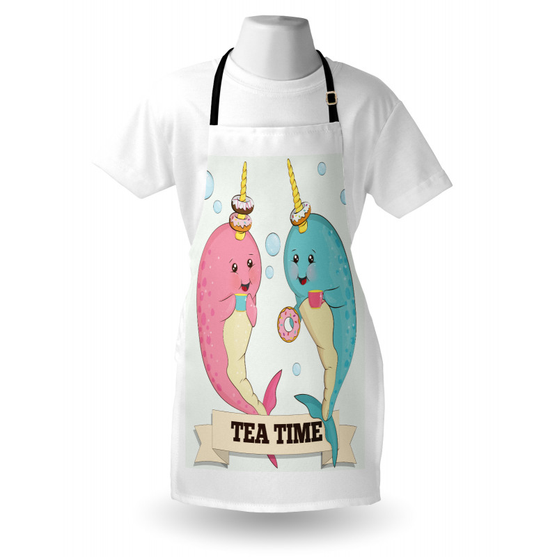 Tea Drinking Whales Apron