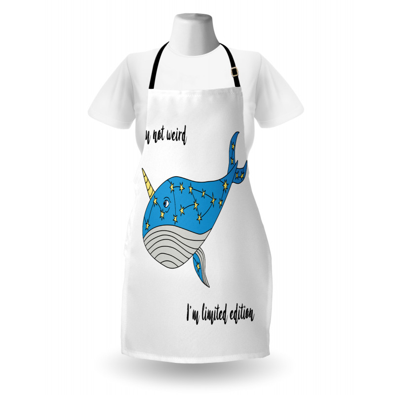 Hand Drawn Blue Whale Apron