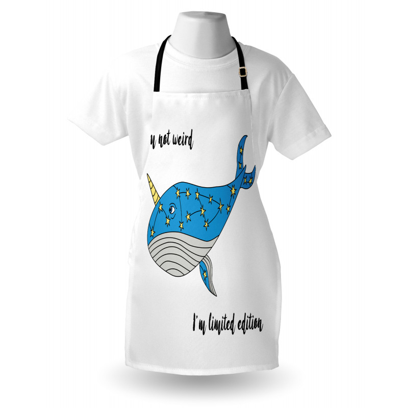 Hand Drawn Blue Whale Apron