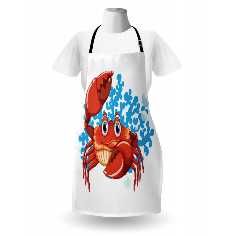 Cartoon Blue Coral Reef Apron