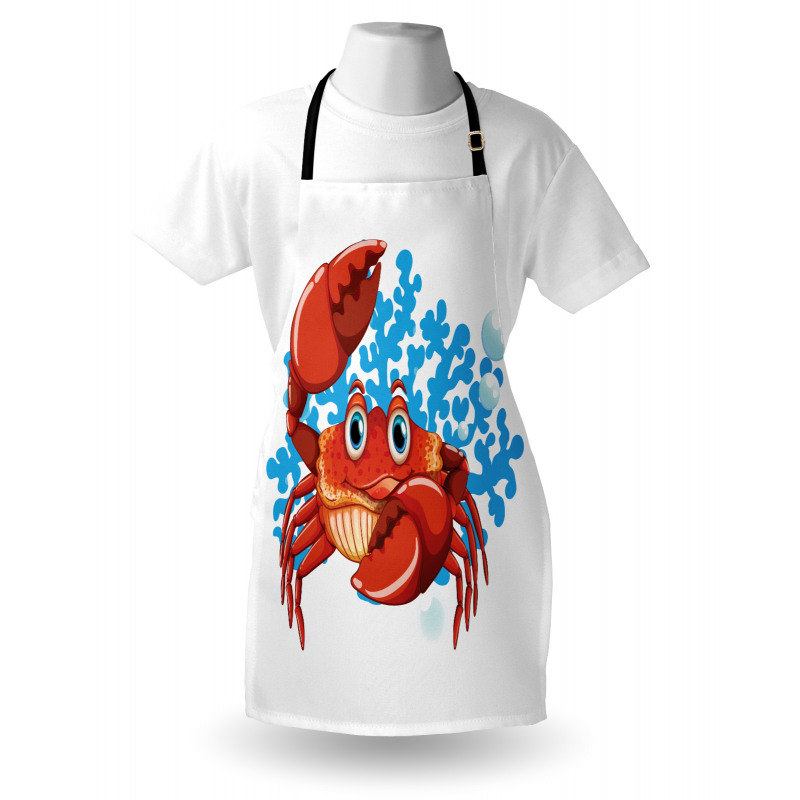 Cartoon Blue Coral Reef Apron