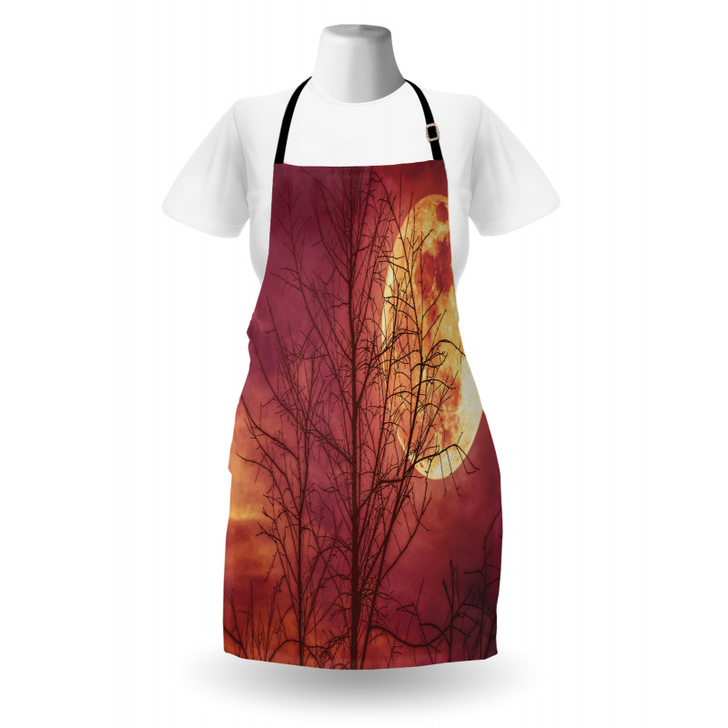 Moon Sky Dead Tree Apron