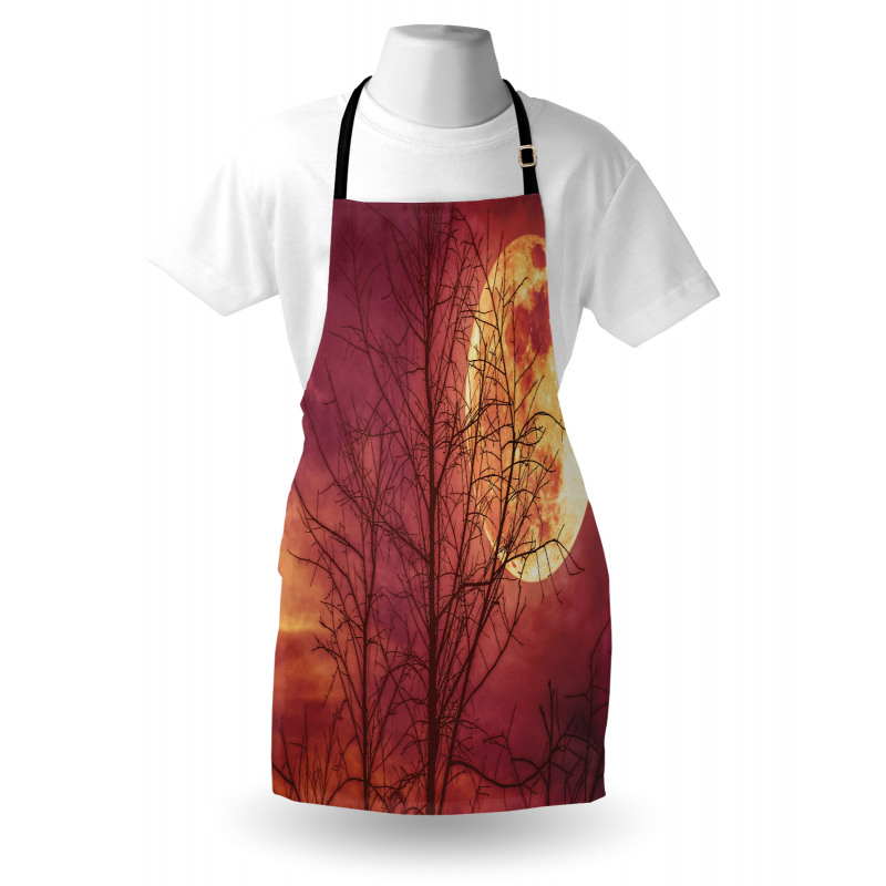 Moon Sky Dead Tree Apron