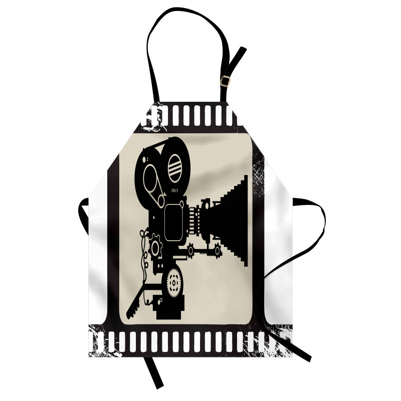 Sinema Mutfak Önlüğü Çerçeve İçinde Film Kamerası Figürlü Şerit