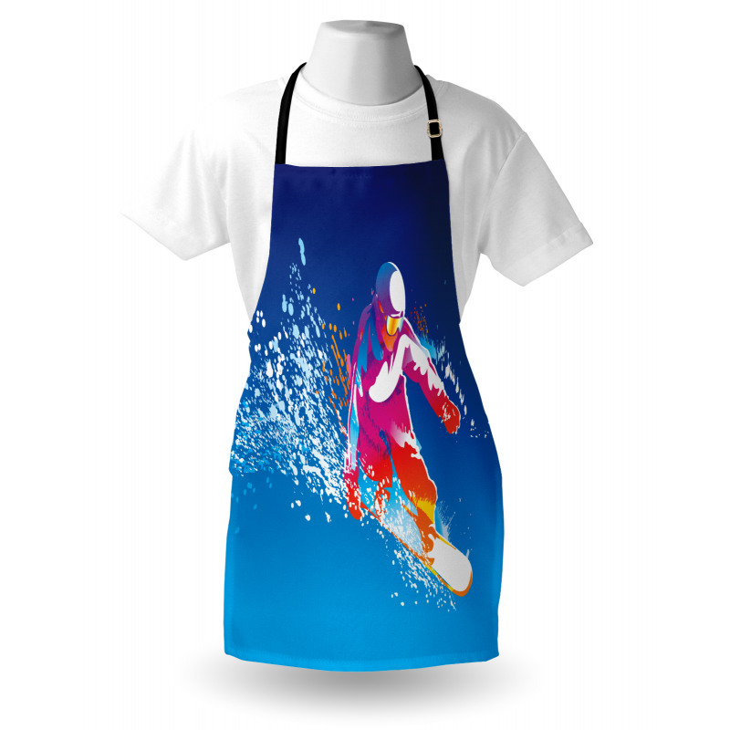 Colorful Snowboarding Man Apron